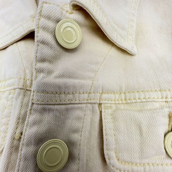 Chicos Platinum Vest Womens 0/Small Light Yellow Button Up Collared Top Jacket - Picture 2 of 4